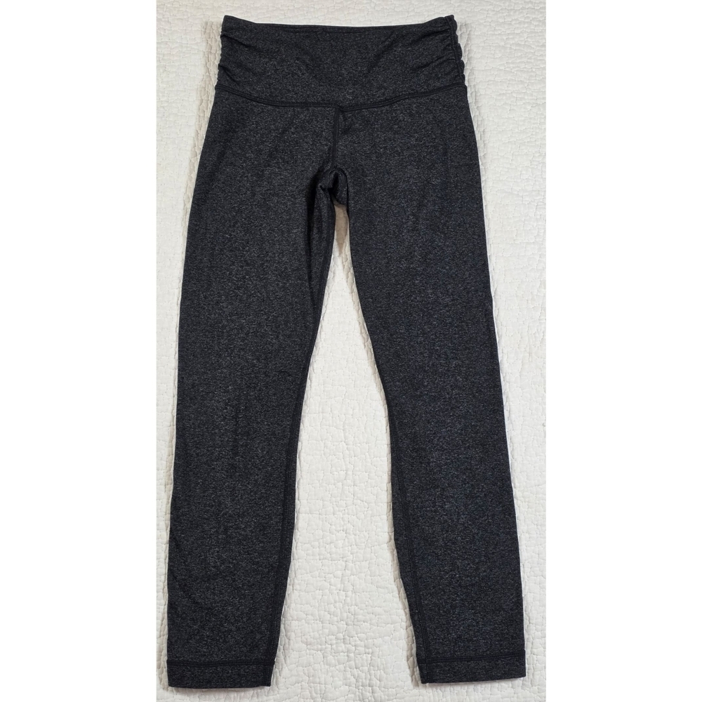 Lululemon Heathered Gray Ankle Zipper Crop Leggings